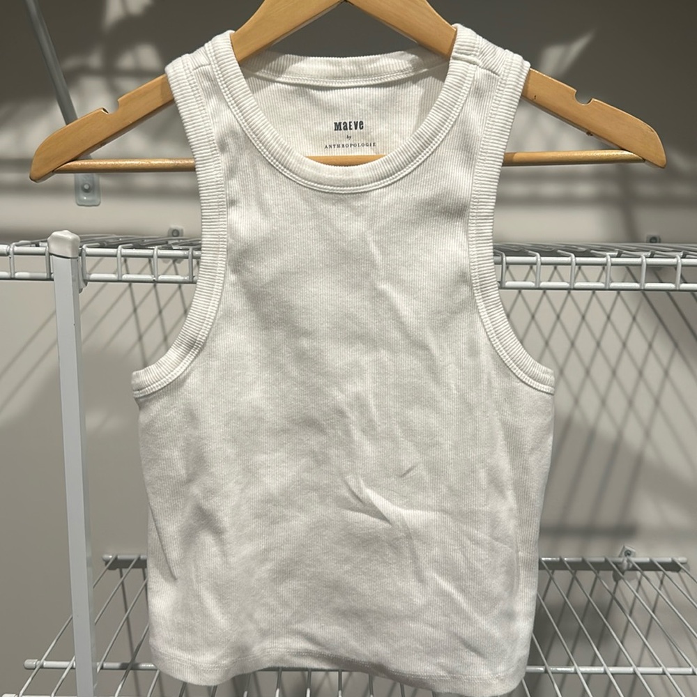 Maeve Medium white tank top ribbed